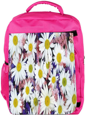 

Snoogg Eco Friendly Canvas White Petal Flower Designer Backpack Rucksack School Travel Unisex Casual Canvas Bag Bookbag Satchel 5 L Backpack(Pink)