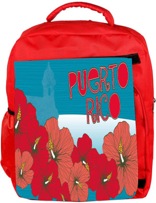 

Snoogg Eco Friendly Canvas Puerto Rice Designer Backpack Rucksack School Travel Unisex Casual Canvas Bag Bookbag Satchel 5 L Backpack(Red)