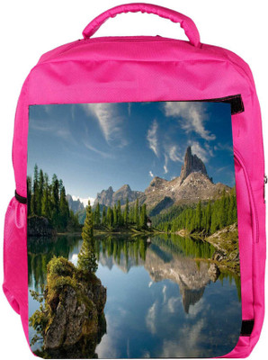 

Snoogg Eco Friendly Canvas Trees And River Designer Backpack Rucksack School Travel Unisex Casual Canvas Bag Bookbag Satchel 5 L Backpack(Pink)