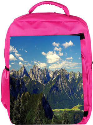 

Snoogg Eco Friendly Canvas Mountains Designer Backpack Rucksack School Travel Unisex Casual Canvas Bag Bookbag Satchel 5 L Backpack(Pink)