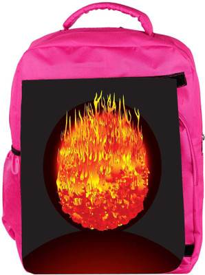 

Snoogg Eco Friendly Canvas Burning Planet Vector Backpack Rucksack School Travel Unisex Casual Canvas Bag Bookbag Satchel 5 L Backpack(Pink)