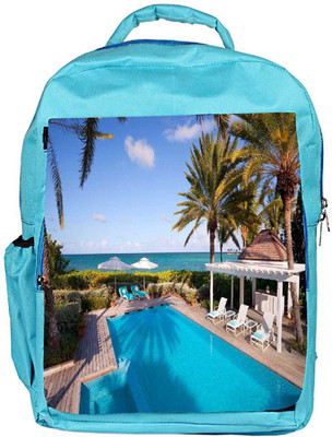 

Snoogg Eco Friendly Canvas Swimming Pool Designer Backpack Rucksack School Travel Unisex Casual Canvas Bag Bookbag Satchel 5 L Backpack(Blue)