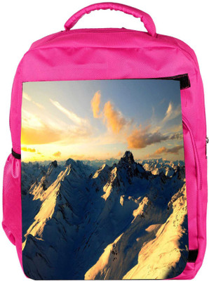 

Snoogg Eco Friendly Canvas Snow Mountains Designer Backpack Rucksack School Travel Unisex Casual Canvas Bag Bookbag Satchel 5 L Backpack(Pink)