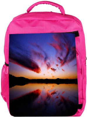 

Snoogg Eco Friendly Canvas Abstract Night View Designer Backpack Rucksack School Travel Unisex Casual Canvas Bag Bookbag Satchel 5 L Backpack(Pink)