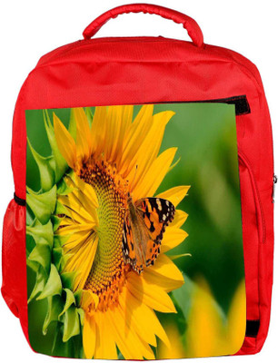 

Snoogg Eco Friendly Canvas Butterfly In Yellow Flower Designer Backpack Rucksack School Travel Unisex Casual Canvas Bag Bookbag Satchel 5 L Backpack(Red)