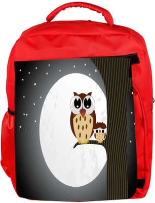 

Snoogg Eco Friendly Canvas Owl Sit On Branch With Baby Owl Backpack Rucksack School Travel Unisex Casual Canvas Bag Bookbag Satchel 5 L Backpack(Red)