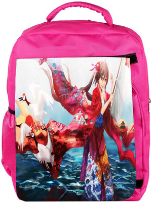 

Snoogg Eco Friendly Canvas Kisuki Designer Backpack Rucksack School Travel Unisex Casual Canvas Bag Bookbag Satchel 5 L Backpack(Pink)