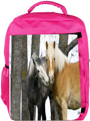 

Snoogg Eco Friendly Canvas Couple Of Horse Designer Backpack Rucksack School Travel Unisex Casual Canvas Bag Bookbag Satchel 5 L Backpack(Pink)