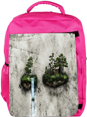

Snoogg Eco Friendly Canvas Water Pouring Designer Backpack Rucksack School Travel Unisex Casual Canvas Bag Bookbag Satchel 5 L Backpack(Pink)