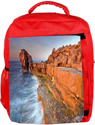 

Snoogg Eco Friendly Canvas Brown Mountain Designer Backpack Rucksack School Travel Unisex Casual Canvas Bag Bookbag Satchel 5 L Backpack(Red)