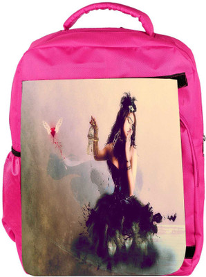 

Snoogg Eco Friendly Canvas Fly Away My Love Designer Backpack Rucksack School Travel Unisex Casual Canvas Bag Bookbag Satchel 5 L Backpack(Pink)