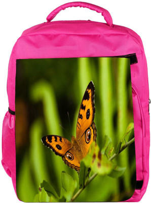 

Snoogg Eco Friendly Canvas Yellow Butterfly Designer Backpack Rucksack School Travel Unisex Casual Canvas Bag Bookbag Satchel 5 L Backpack(Pink)