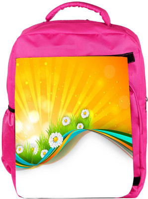 

Snoogg Eco Friendly Canvas Abstract Summer Background Backpack Rucksack School Travel Unisex Casual Canvas Bag Bookbag Satchel 5 L Backpack(Pink)