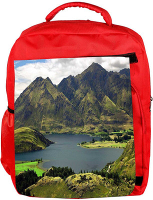 

Snoogg Eco Friendly Canvas Green Mountains Designer Backpack Rucksack School Travel Unisex Casual Canvas Bag Bookbag Satchel 5 L Backpack(Red)