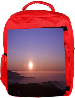 

Snoogg Eco Friendly Canvas Morning Sunrays Designer Backpack Rucksack School Travel Unisex Casual Canvas Bag Bookbag Satchel 5 L Backpack(Red)