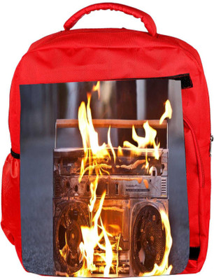 

Snoogg Eco Friendly Canvas Boombox In Fire Photography Designer Backpack Rucksack School Travel Unisex Casual Canvas Bag Bookbag Satchel 5 L Backpack(Red)