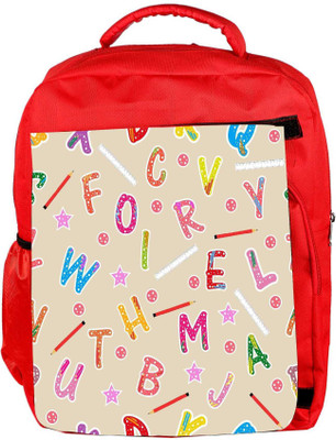 

Snoogg Eco Friendly Canvas Crayons Alphabets Designer Backpack Rucksack School Travel Unisex Casual Canvas Bag Bookbag Satchel 5 L Backpack(Red)