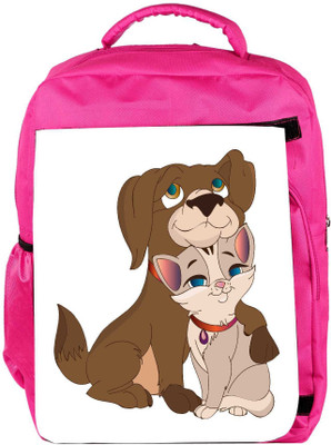 

Snoogg Eco Friendly Canvas Cat And Dog Love Backpack Rucksack School Travel Unisex Casual Canvas Bag Bookbag Satchel 5 L Backpack(Pink)
