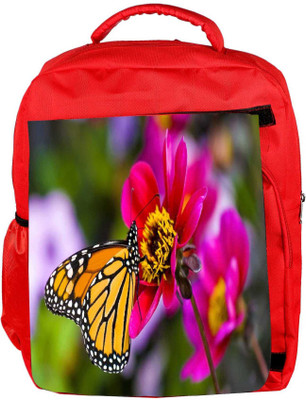 

Snoogg Eco Friendly Canvas Yellow Butterfly In Shoo Flower Designer Backpack Rucksack School Travel Unisex Casual Canvas Bag Bookbag Satchel 5 L Backpack(Red)