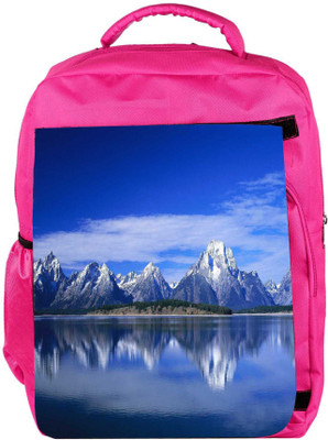 

Snoogg Eco Friendly Canvas White Mountain And Sea Designer Backpack Rucksack School Travel Unisex Casual Canvas Bag Bookbag Satchel 5 L Backpack(Pink)
