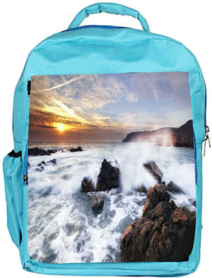 

Snoogg Eco Friendly Canvas Water Hitting The Stone Designer Backpack Rucksack School Travel Unisex Casual Canvas Bag Bookbag Satchel 5 L Backpack(Blue)