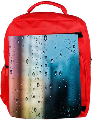 

Snoogg Eco Friendly Canvas Water Drops Designer Backpack Rucksack School Travel Unisex Casual Canvas Bag Bookbag Satchel 5 L Backpack(Red)