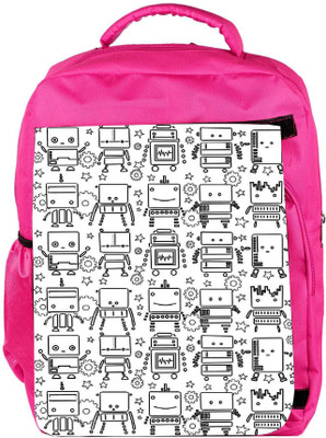 

Snoogg Eco Friendly Canvas Digit Bit Boy Pattern Backpack Rucksack School Travel Unisex Casual Canvas Bag Bookbag Satchel 5 L Backpack(Pink)