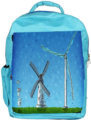 

Snoogg Eco Friendly Canvas Windmill Designer Backpack Rucksack School Travel Unisex Casual Canvas Bag Bookbag Satchel 5 L Backpack(Blue)