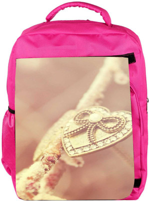 

Snoogg Eco Friendly Canvas Heart Penden Designer Backpack Rucksack School Travel Unisex Casual Canvas Bag Bookbag Satchel 5 L Backpack(Pink)