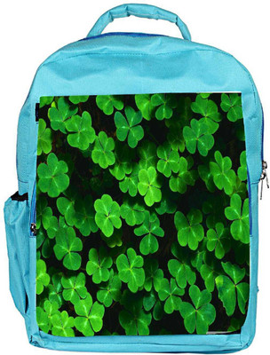 

Snoogg Eco Friendly Canvas Green Petals Designer Backpack Rucksack School Travel Unisex Casual Canvas Bag Bookbag Satchel 5 L Backpack(Blue)