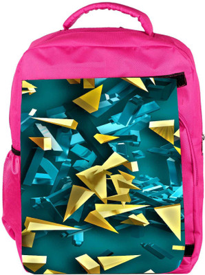 

Snoogg Eco Friendly Canvas Golden And Blue Pieces Designer Backpack Rucksack School Travel Unisex Casual Canvas Bag Bookbag Satchel 5 L Backpack(Pink)