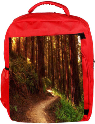 

Snoogg Eco Friendly Canvas Red Forest Designer Backpack Rucksack School Travel Unisex Casual Canvas Bag Bookbag Satchel 5 L Backpack(Red)