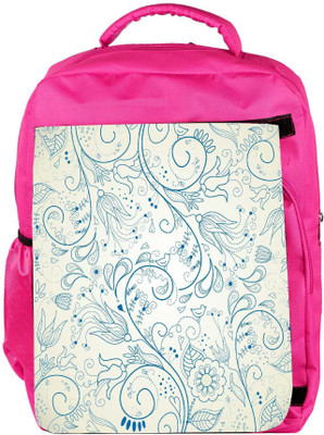 

Snoogg Eco Friendly Canvas Floral Hand Drawn Background Backpack Rucksack School Travel Unisex Casual Canvas Bag Bookbag Satchel 5 L Backpack(Pink)