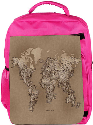 

Snoogg Eco Friendly Canvas Map Of Cloth Designer Backpack Rucksack School Travel Unisex Casual Canvas Bag Bookbag Satchel 5 L Backpack(Pink)