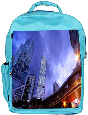 

Snoogg Eco Friendly Canvas Crystal Building Designer Backpack Rucksack School Travel Unisex Casual Canvas Bag Bookbag Satchel 5 L Backpack(Blue)