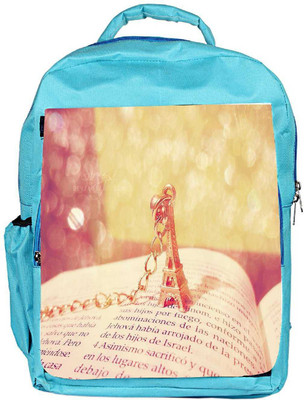 

Snoogg Eco Friendly Canvas Cute Eiffel Tower Designer Backpack Rucksack School Travel Unisex Casual Canvas Bag Bookbag Satchel 5 L Backpack(Blue)