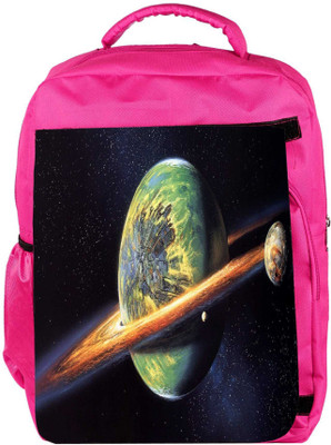 

Snoogg Eco Friendly Canvas Cool Planet Designer Backpack Rucksack School Travel Unisex Casual Canvas Bag Bookbag Satchel 5 L Backpack(Pink)