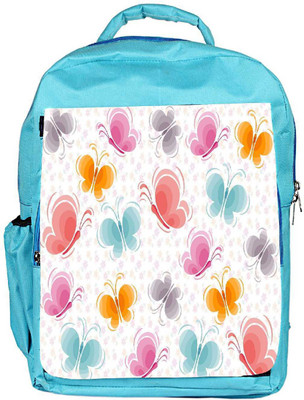 

Snoogg Eco Friendly Canvas Colourful Butterflies Designer Backpack Rucksack School Travel Unisex Casual Canvas Bag Bookbag Satchel 5 L Backpack(Blue)
