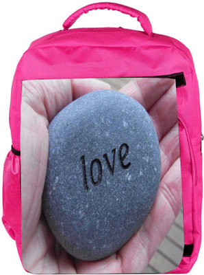 

Snoogg Eco Friendly Canvas Love Pebble Backpack Rucksack School Travel Unisex Casual Canvas Bag Bookbag Satchel 5 L Backpack(Pink)
