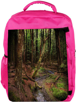 

Snoogg Eco Friendly Canvas Dying Forest Designer Backpack Rucksack School Travel Unisex Casual Canvas Bag Bookbag Satchel 5 L Backpack(Pink)