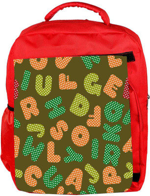 

Snoogg Eco Friendly Canvas Dotted Alphabets Designer Backpack Rucksack School Travel Unisex Casual Canvas Bag Bookbag Satchel 5 L Backpack(Red)
