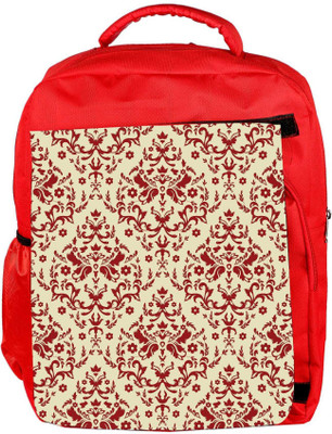

Snoogg Eco Friendly Canvas Red Cream Pattern Designer Backpack Rucksack School Travel Unisex Casual Canvas Bag Bookbag Satchel 5 L Backpack(Red)
