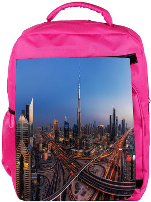 

Snoogg Eco Friendly Canvas Dubai City Designer Backpack Rucksack School Travel Unisex Casual Canvas Bag Bookbag Satchel 5 L Backpack(Pink)