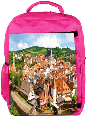 

Snoogg Eco Friendly Canvas Orange Roof Designer Backpack Rucksack School Travel Unisex Casual Canvas Bag Bookbag Satchel 5 L Backpack(Pink)