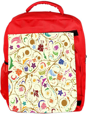 

Snoogg Eco Friendly Canvas Colorful Floral Designer Backpack Rucksack School Travel Unisex Casual Canvas Bag Bookbag Satchel 5 L Backpack(Red)