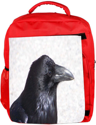 

Snoogg Eco Friendly Canvas Crow Animal Hd Designer Backpack Rucksack School Travel Unisex Casual Canvas Bag Bookbag Satchel 5 L Backpack(Red)