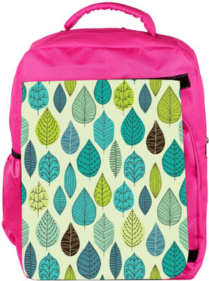 

Snoogg Eco Friendly Canvas Dark Blue Leaves Designer Backpack Rucksack School Travel Unisex Casual Canvas Bag Bookbag Satchel 5 L Backpack(Pink)
