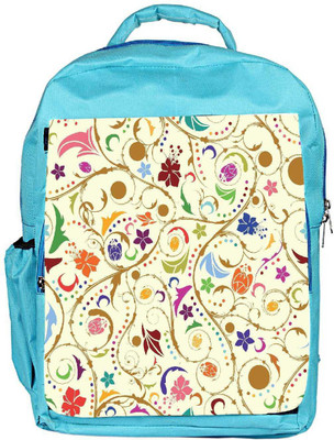 

Snoogg Eco Friendly Canvas Seamless Floral Background Backpack Rucksack School Travel Unisex Casual Canvas Bag Bookbag Satchel 5 L Backpack(Blue)