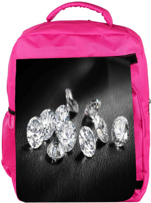 

Snoogg Eco Friendly Canvas Diamonds 11739 Designer Backpack Rucksack School Travel Unisex Casual Canvas Bag Bookbag Satchel 5 L Backpack(Pink)