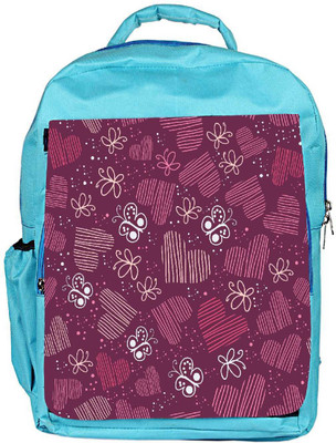 

Snoogg Eco Friendly Canvas Multicolor Heart And Butterfly Designer Backpack Rucksack School Travel Unisex Casual Canvas Bag Bookbag Satchel 5 L Backpack(Blue)